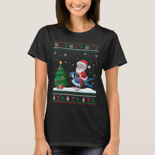 T-shirt Feux Noël Arbre Lumières Noël Père Noël Riding Ble