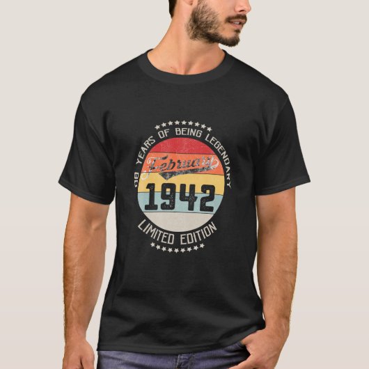 T-shirt Février 1942 80E Anniversaire 80 Anniversaire (Devant)
