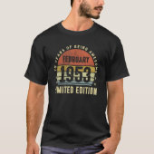 T-shirt Février 1953 70e anniversaire 70 ans (Devant)