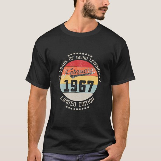 T-shirt février 1967 55th Yrs Old Birthday 55 Years Being (Devant)