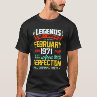 T-shirt Février 1971 51E Cadeau Anniversaire 51 Ans Hommes
