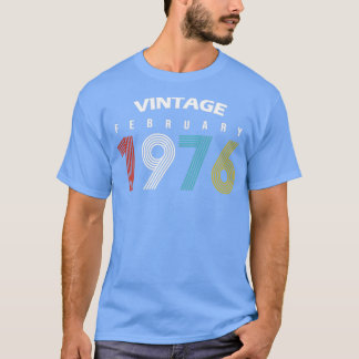 T-shirt Février 1976 Vintage Birthday Gif