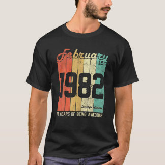 T-shirt Février 1982 40 Ans Édition Limitée 40E Bi