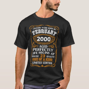 T-shirt Février 2000 23e anniversaire 2000 Année