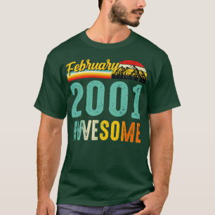 T-shirt Février 2001 Birthday Gift Shirt Vintage Février