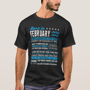T-shirt Février Cadeaux Anniversaires - Né En Février Aqua