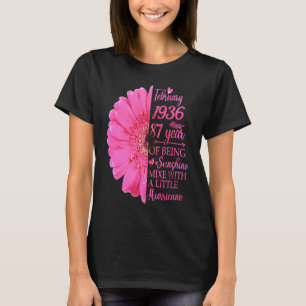 T-shirt Février Fille 1936 T 87 ans 87e anniversaire