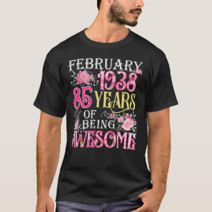 T-shirt Février Fille 1938 85e anniversaire 85 ans