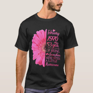 T-shirt Février Fille 1970 53 Ans 53e Anniversaire