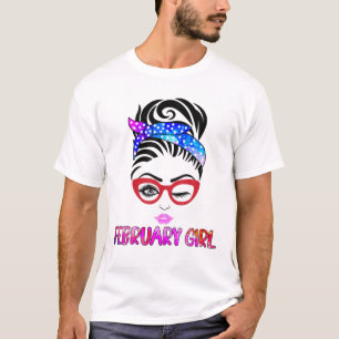 T-shirt Février Fille Galaxy Anniversaire Fête Anniversair
