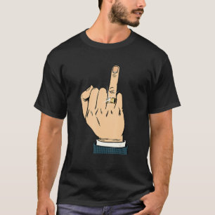 T-shirt Fiançailles de doigt d'anneau pour Groom en mariag