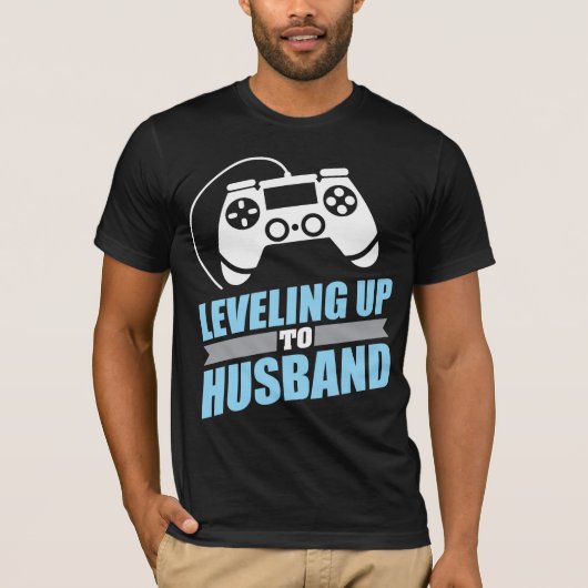 T-shirt Fiançailles de Gamer nivelant jusqu'au mari (Devant)