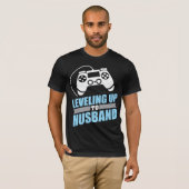 T-shirt Fiançailles de Gamer nivelant jusqu'au mari (Devant entier)