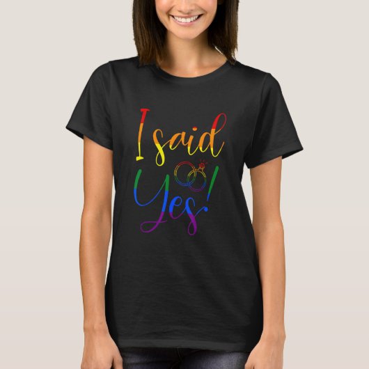 T-shirt Fiançailles de mariage homosexuel LGBT enterrement (Devant)