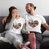 T-shirt Fiançailles floral chic en forme de coeur