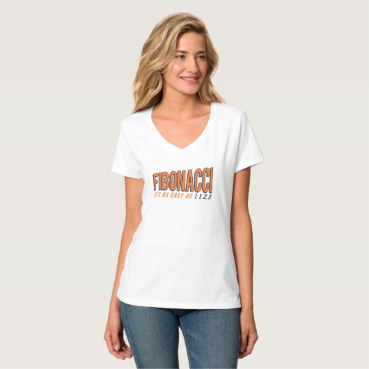 T-shirt Fibonacci il est aussi facile que 1, 1, 2, 3 (Devant entier)