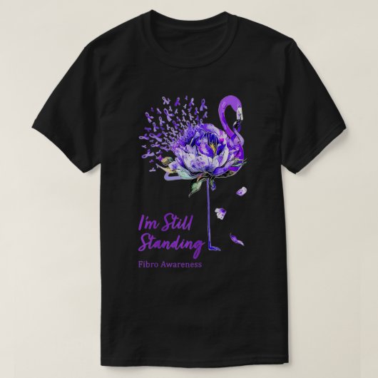 T-shirt Fibromyalgi Fibré violet Flamant rose FEMMES Nn (Design devant)