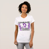 T-shirt Fibromyalgie d'espoir de courage de force (Devant entier)