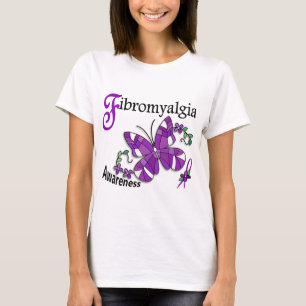 T-shirt Fibromyalgie du papillon 2 en verre souillé