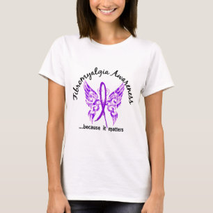T-shirt Fibromyalgie grunge du papillon 6,1 de tatouage