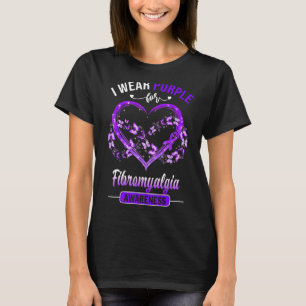 T-shirt Fibromyalgie Je Porte Le Papillon Violet Hea