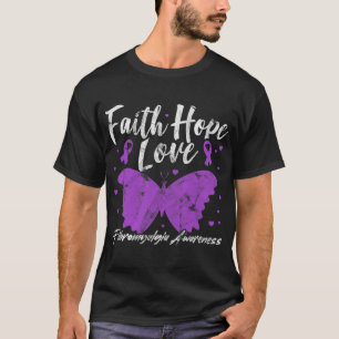 T-shirt Fibromyalgie Sensibilisation au papillon violet Fi