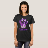 T-shirt Fibromyalgie Sensibilisation Chien Paws Flower App (Devant entier)