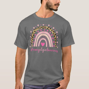 T-shirt Fibromyalgie Sensibilisation Coeur rose Leopard ar