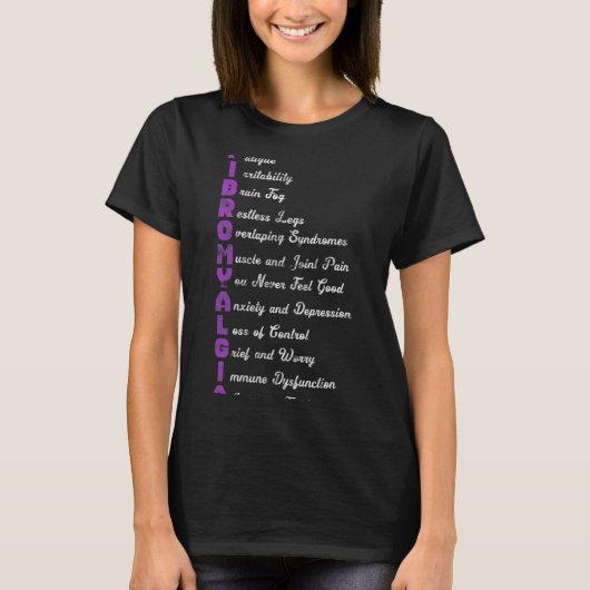 T-shirt Fibromyalgie Signification Fibro Fibro Fibro Fibro (Devant)