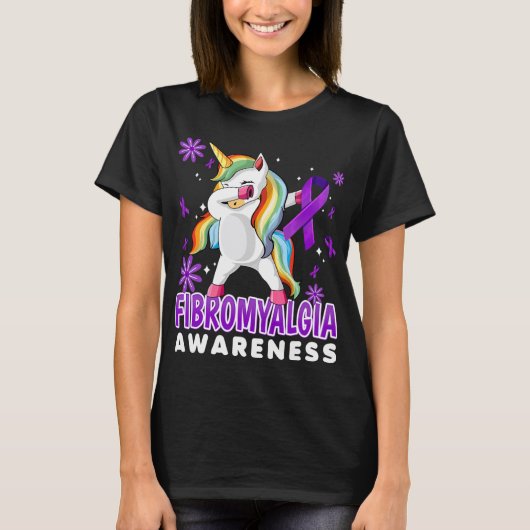 T-shirt Fibromyalgie Unicorne - Fibro Warria (Devant)