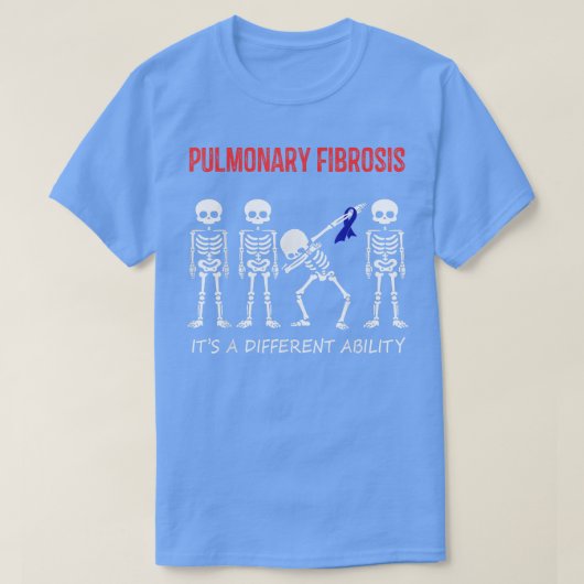T-shirt Fibrose pulmonaire Dabbing Squelette Différent Abi (Design devant)