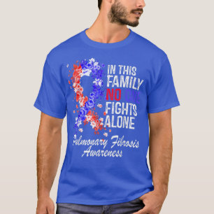 T-shirt Fibrose pulmonaire Sensibilisation Blue Red Flower