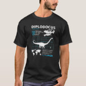 T-shirt Fiche d'information Diplodocus Dinosaur Faits (Devant)