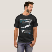T-shirt Fiche technique du Mosasaurus Dinosaur Faits (Devant entier)