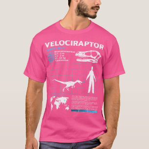 T-shirt Fiche technique du Velociraptor Dinosaur Faits