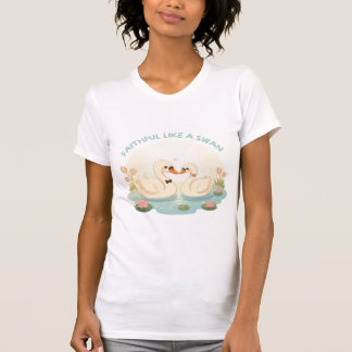 T-shirt Fidèle comme un cygne – Illustration mignonne d'un