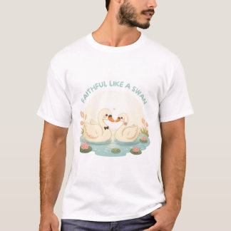 T-shirt Fidèle comme un cygne – Illustration mignonne d'un