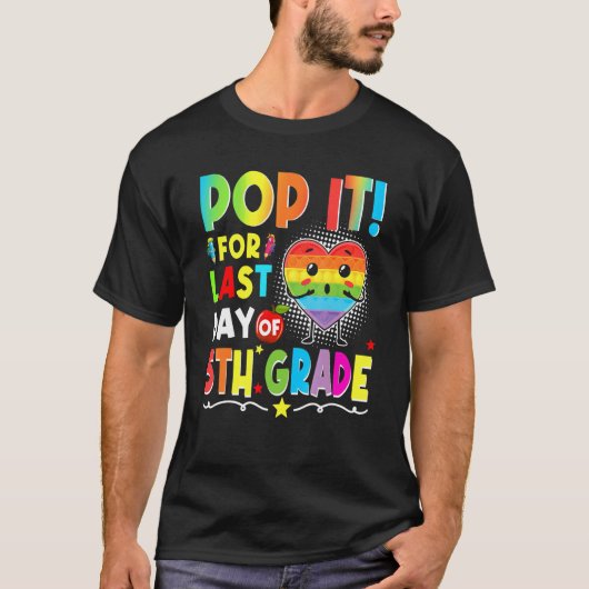 T-shirt Fidget Pop It Pour Dernier Jour De 5e Année Goodby (Devant)