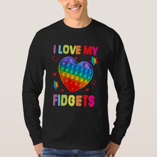 T-shirt Fidget Toy I Loy My Fidgets Pop It Game Toddler (Devant)