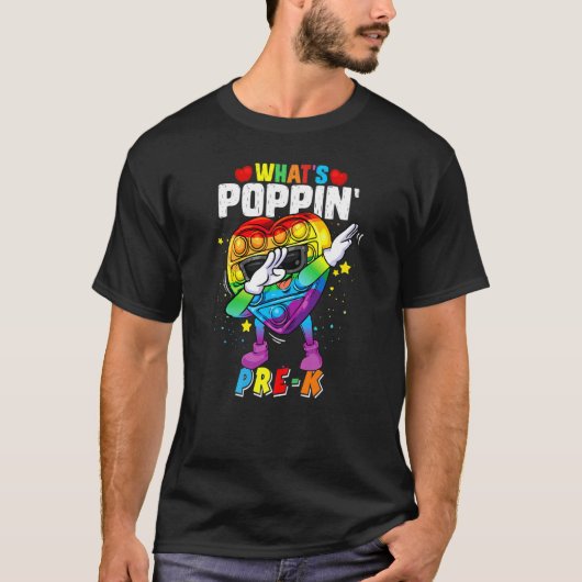 T-shirt Fidget Toy What's Poppin Pré K 100th Day Of School (Devant)