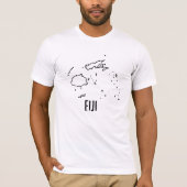 T-shirt Fidji Plan du pays Ligne frontière Fijian Forme du (Devant)