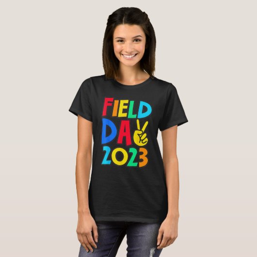 T-shirt Field Day 2023 Peace Sign School Trip Teacher Stud (Devant entier)