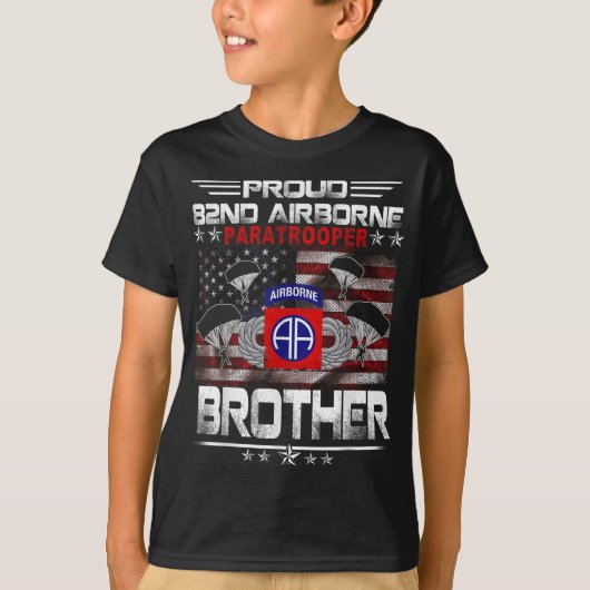 T-shirt Fier 82e Parachutiste aéroporté Drapeau américain  (Devant)