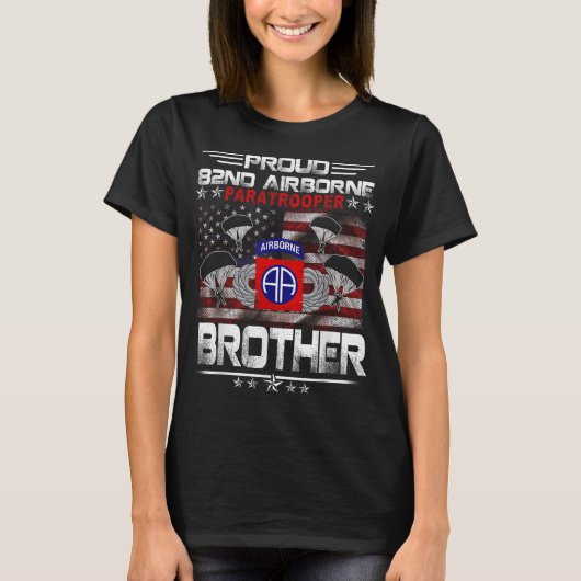T-shirt Fier 82e Parachutiste aéroporté Drapeau américain (Devant)