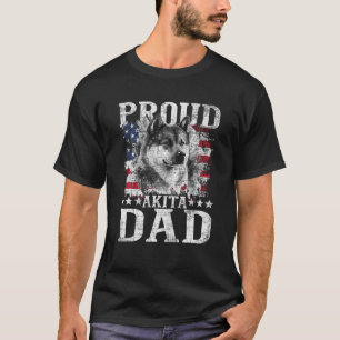 T-shirt Fier Akita Papa Patriotique Père Fête Canine Chien