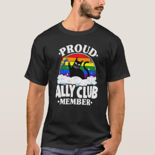 T-shirt Fier Ally Club Membre Chat Rainbow Gay pride Lesbi