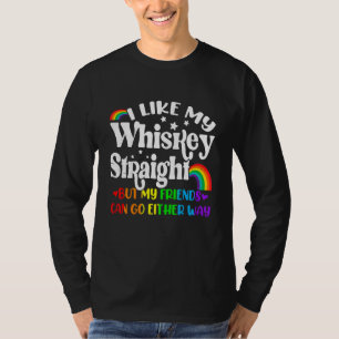 T-shirt Fier Ally Comme Mon Whiskey Straight Friends Lgbtq