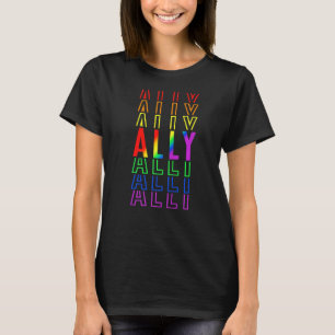 T-shirt Fier Ally Rainbow Lgbt Gay Lesbian Human Rights E