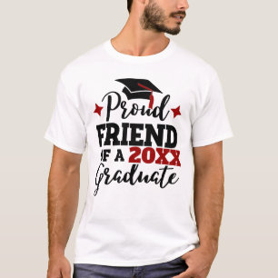 T-shirt Fier ami d'un 2022 diplômé noir rouge goût