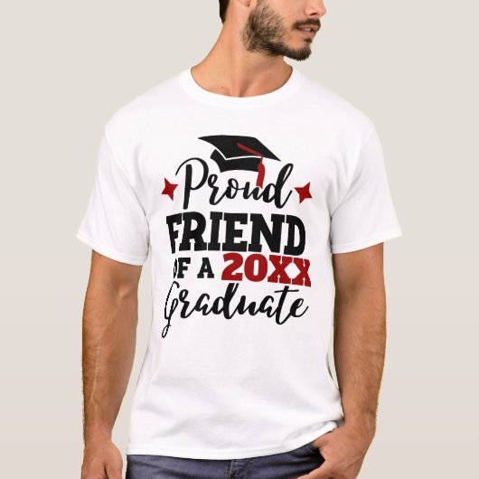 T-shirt Fier ami d'un 2022 diplômé noir rouge goût (Devant)